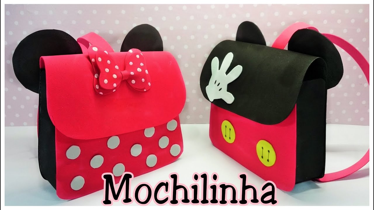Como fazer mochilinha da Minnie e mickey em EVA