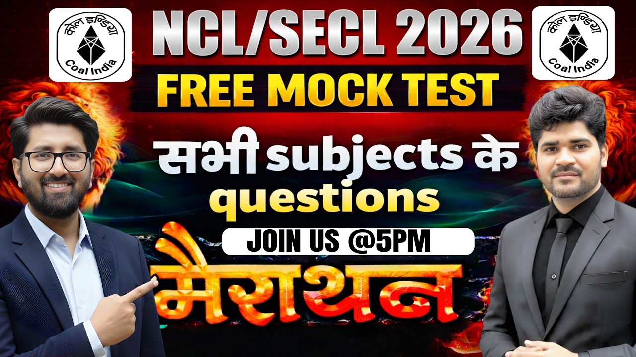 NCL 2026 Free MOCK Test part 2 Marathon | NCL | secl | mcl | ELECTRICAL #ncl #secl  #nclvacancy