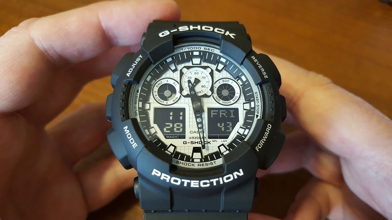 Casio G-Shock GA-100BW-1AER - recenzja, przegląd funkcji, ustawienia i porównanie [PL]