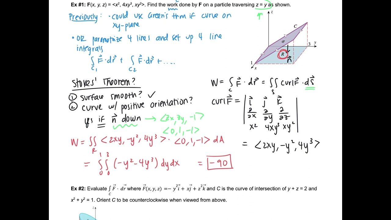 Calc 3 16.8 Notes: Stokes' Theorem
