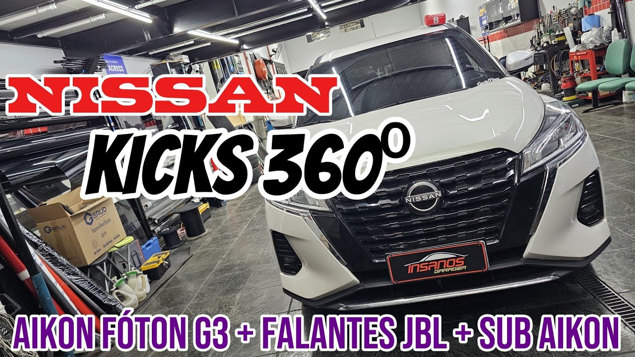 Central Multimidia Nissan Kicks Aikon Fóton G3 Câmeras 360⁰ + JBL + Amplificada Aikon + Full Led