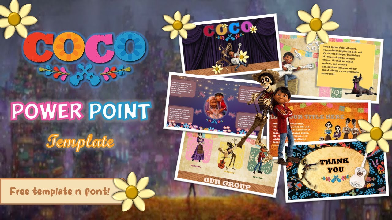COCO PowerPoint Inspiration |Free Template| |Free Font|💀🪕🎶