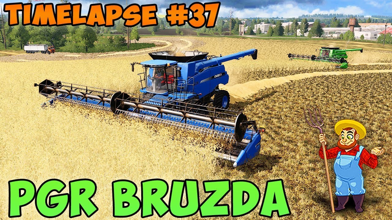 Farming simulator 17 | PGR Bruzda with Seasons | Timelapse #37 | Harvest barley and canola