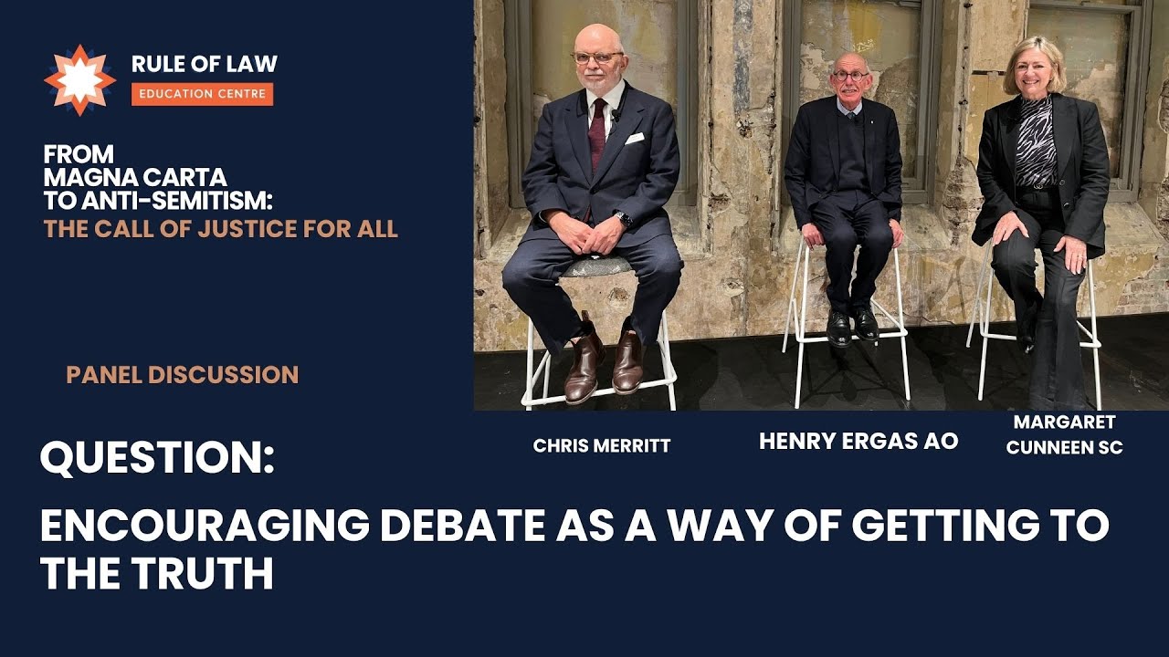 Henry Ergas AO Panel discussion 6: Encouraging debate as a way of getting to the truth