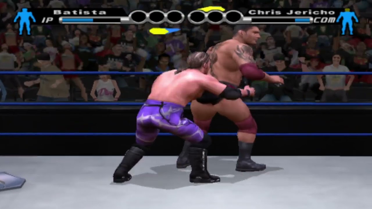 WWE Smackdown vs Raw - PS2 Gameplay - Batista vs Chris Jericho - First Blood Match