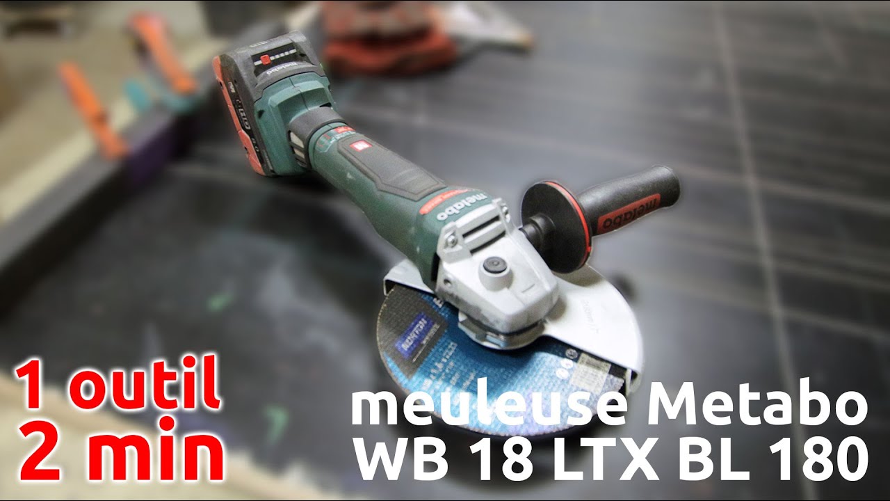 meuleuse d'angle sur batterie Metabo WB 18 LTX BL 180 - 1 outil 2 minutes