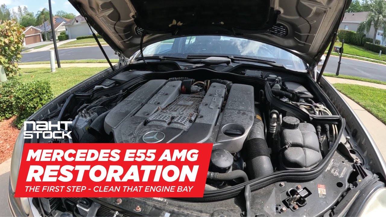Mercedes E55 AMG Restoration Part 1 - Engine Bay Needs Work