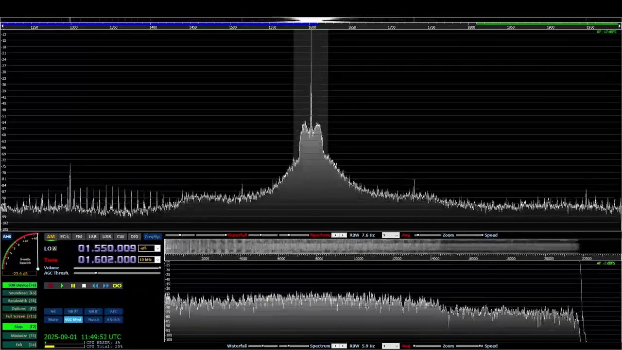 1602 kHz / Radio AM, Kraków/Rajsko @2km, 0.8kW? | 01.09.2025