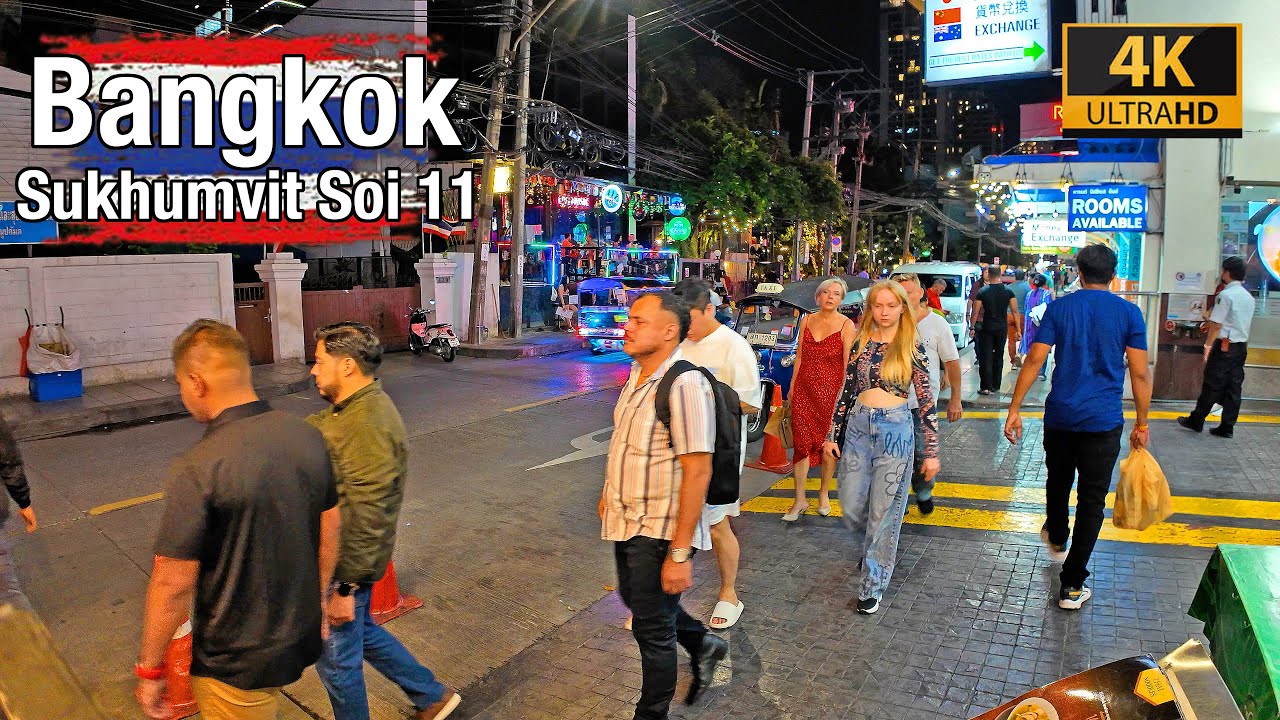 [4K] Bangkok Sukhumvit Soi 11 🇹🇭 Walking in Bangkok (ASMR City Sounds) Walking Tour