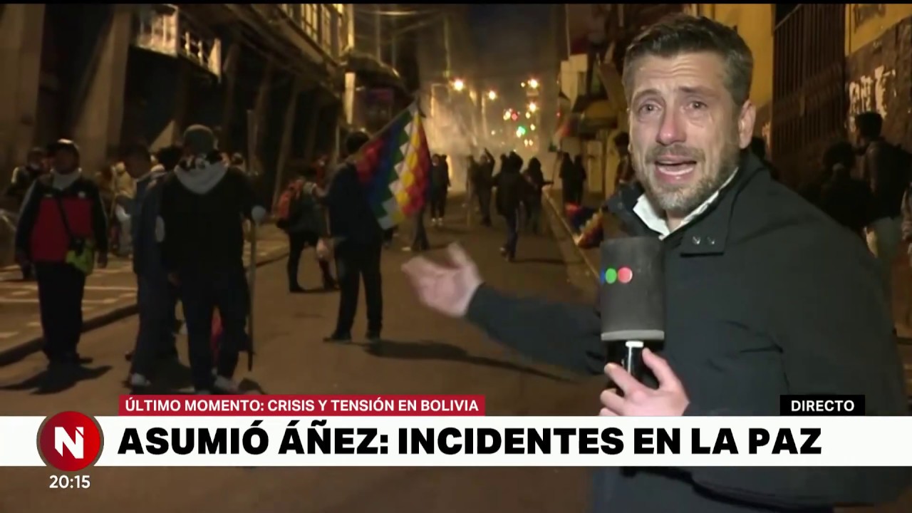 GRAVES INCIDENTES en LA PAZ tras la ASUNCIÓN de ÁÑEZ - Telefe Noticias