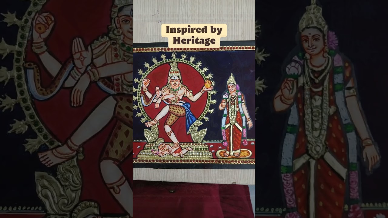 Lord Nataraj Tanjore Painting | Traditional South Indian Art by Gowsysigncom