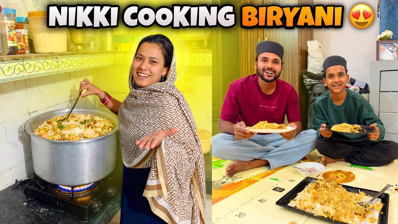 Nikki Cooking Biryani In Ramzan For Family 😍 Ramadan Day 10 🌙