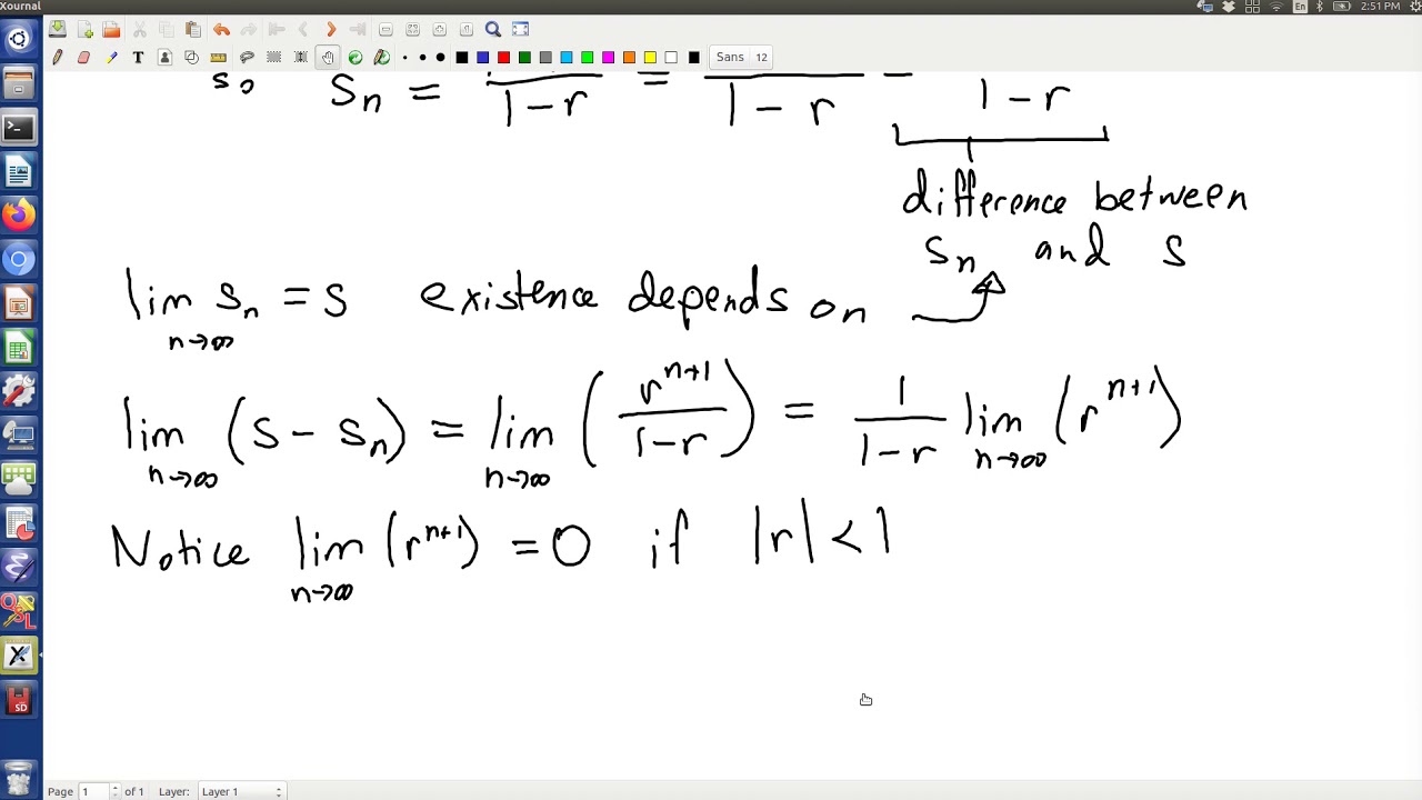The geometric series in the complex plane