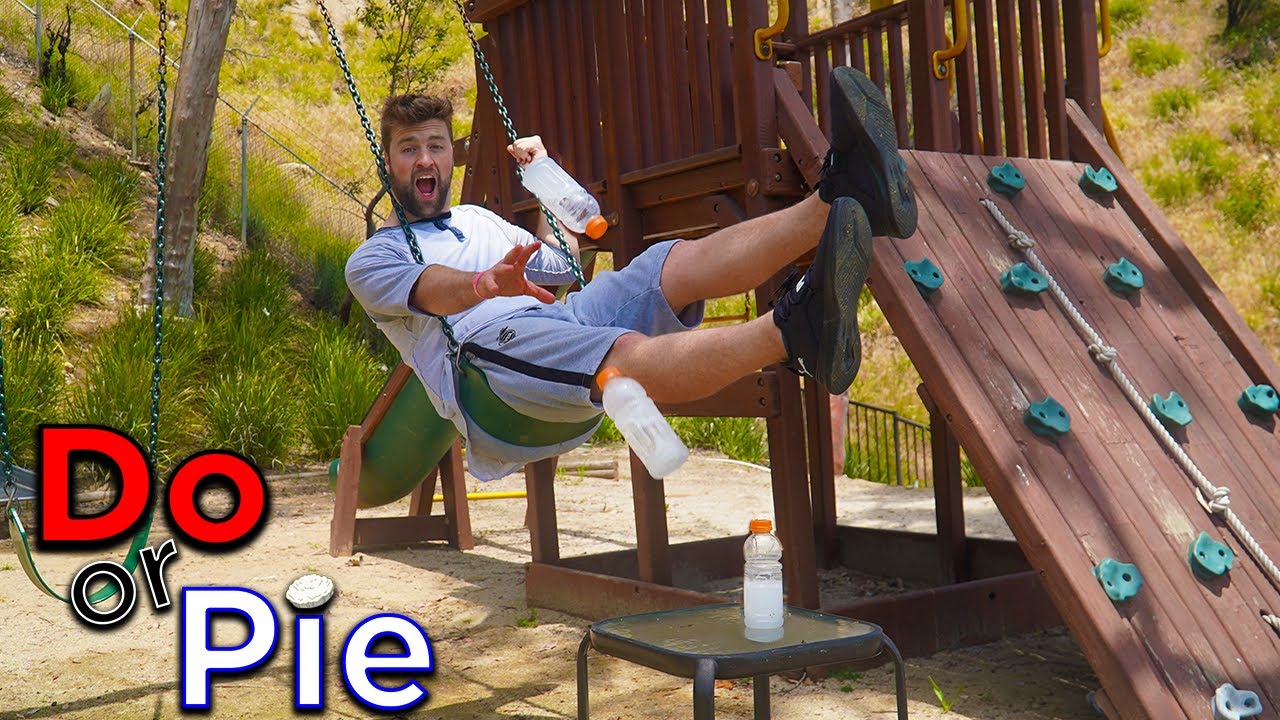 DO or PIE! Playground Bottle Flipping Trick Shot Challenge vs Josh Horton!