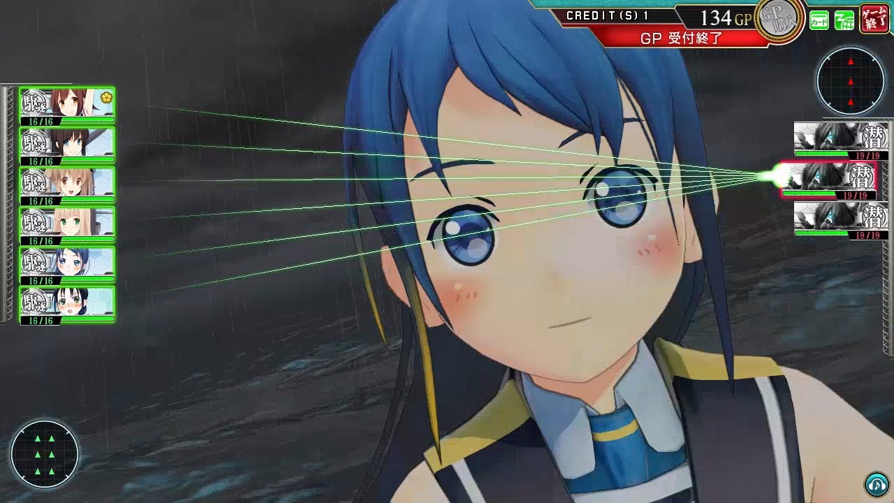 【艦これアーケード】『潜水艦』攻略情報動画！！白露型オンリー2（※作戦自体は大破母港撤退、ところが…♪♪（^▽^））4-1・ジャム島！！五月雨中破＆爆雷＆敗北！！。