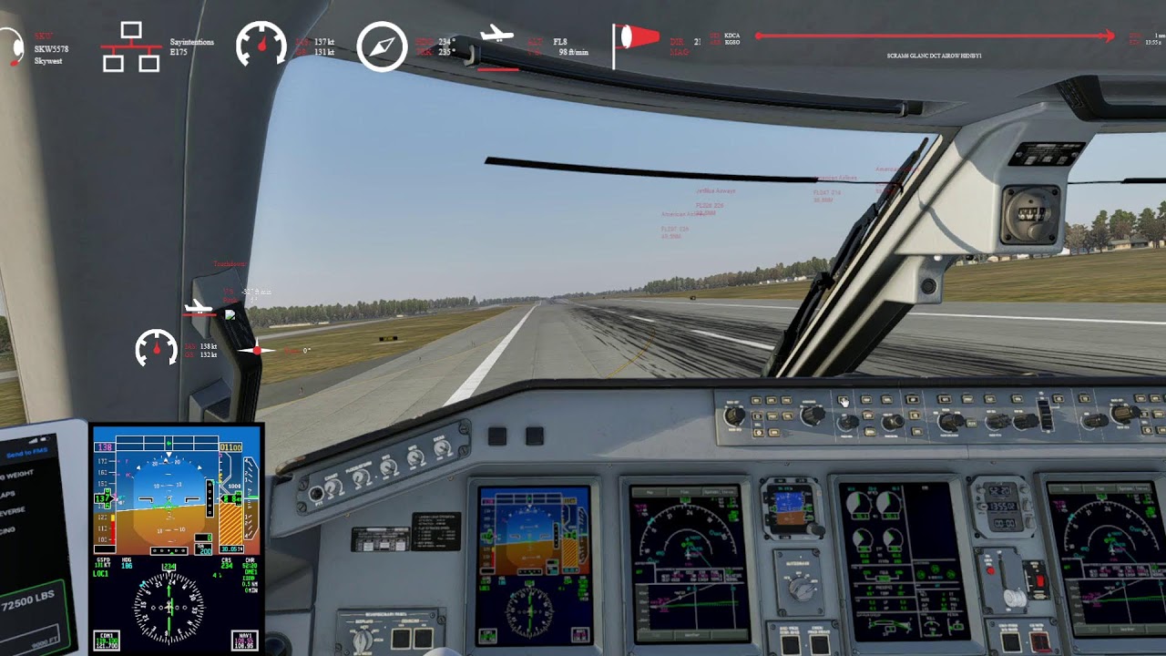 X-Plane 12 12.4 b2 XCrafts Embraer E175 KDCA/KGSO  Say intentions Traffic Global
