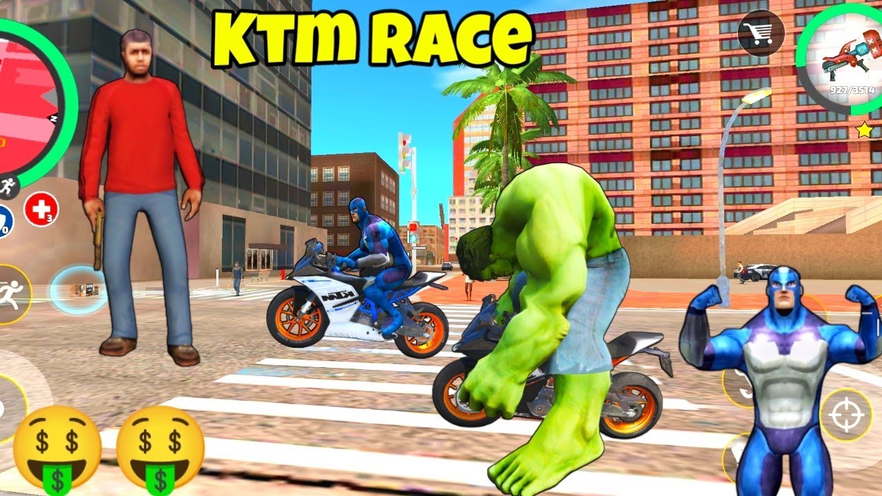 Hulk Ktm Vs Rope Hero Ktm Race in Gta V | Rope Hero Vice Town | New Update Rope Hero | Gamer Blasty