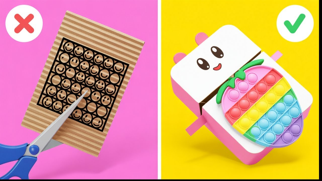 自作段ボールの小さなクラフト 😍 123GO! トレンドによる安価なアイデア vs 億万長者のアイデア