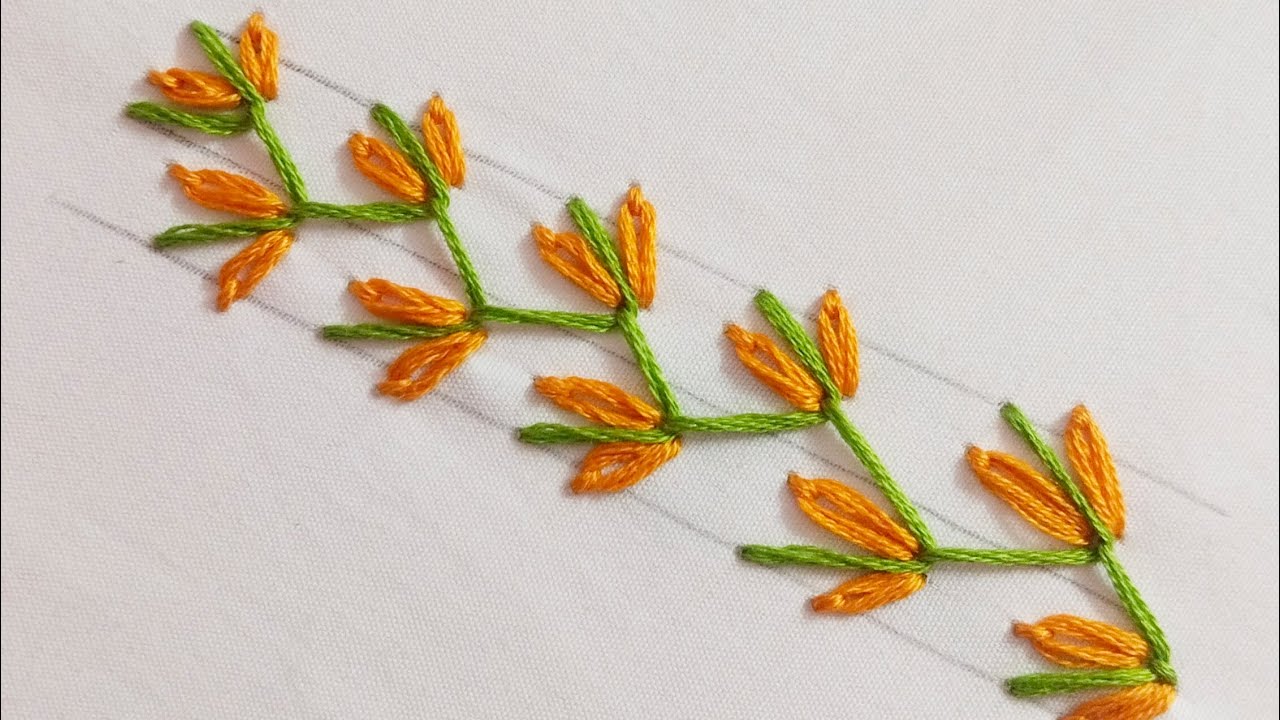 Easy and Simple bordar Hand Embroidery Tutorial | Hand Embroidery For Beginners |