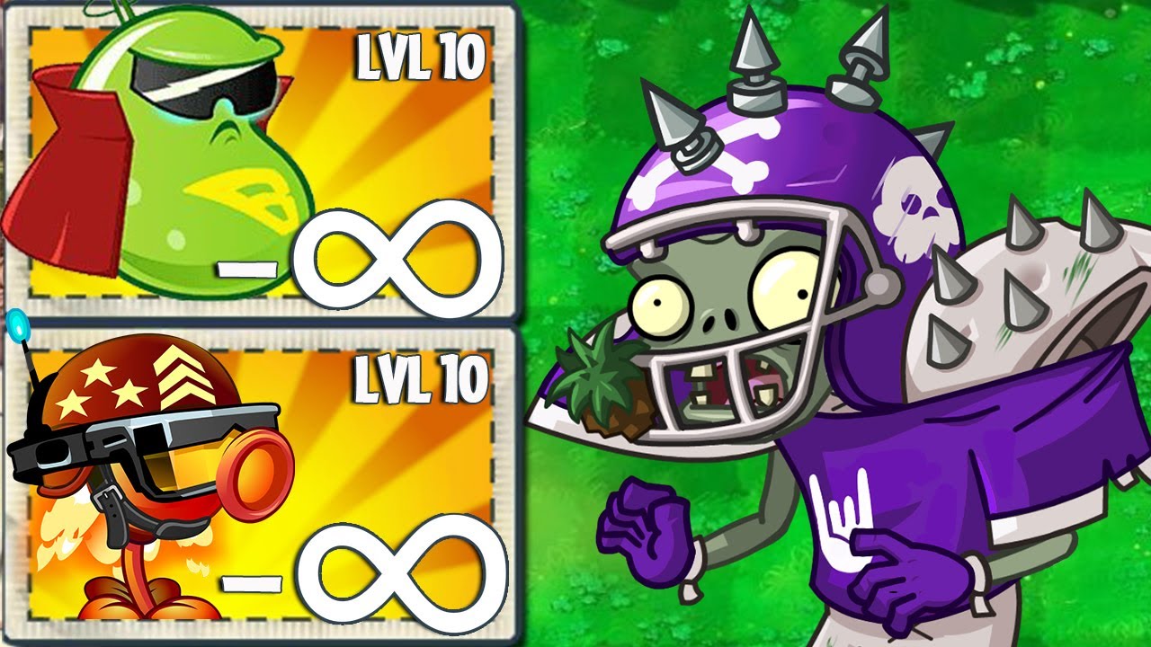 PvZ 2 Power Up Infinite - All Plants Level Max Vs 100 New Zombies - Who will win?