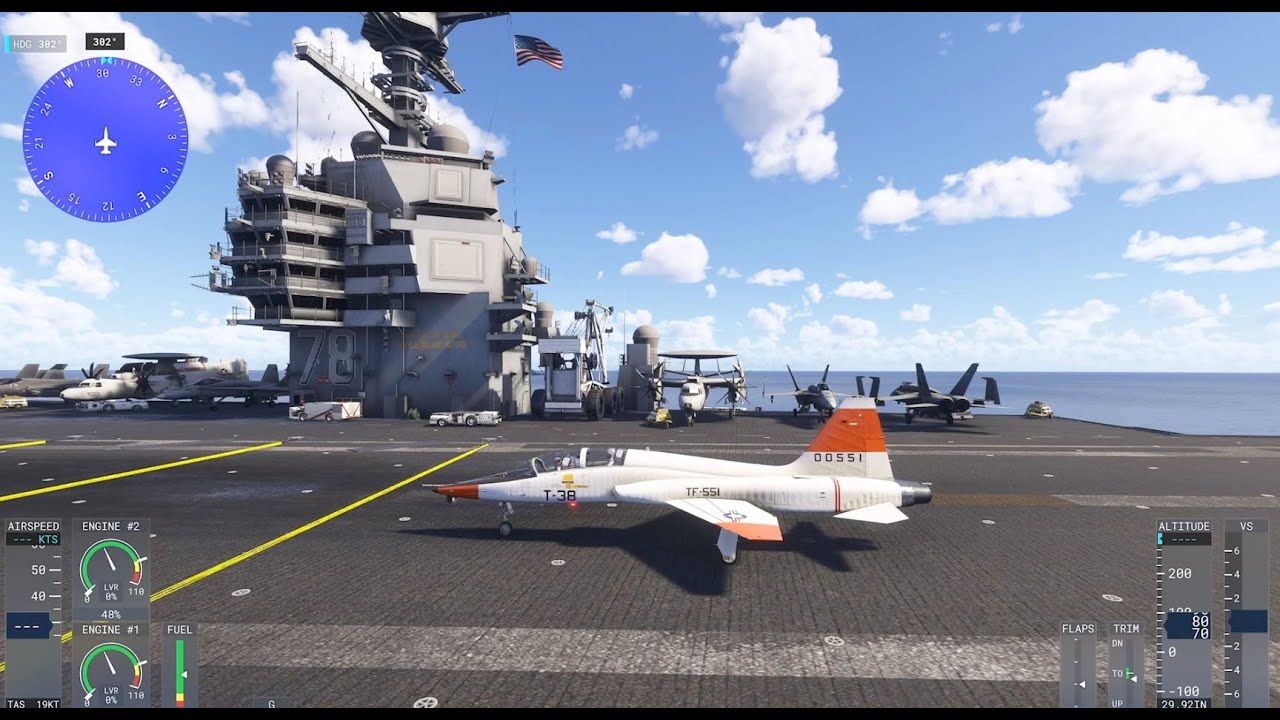 [MSFS2924] Land T-38A on Aircraft Carrier