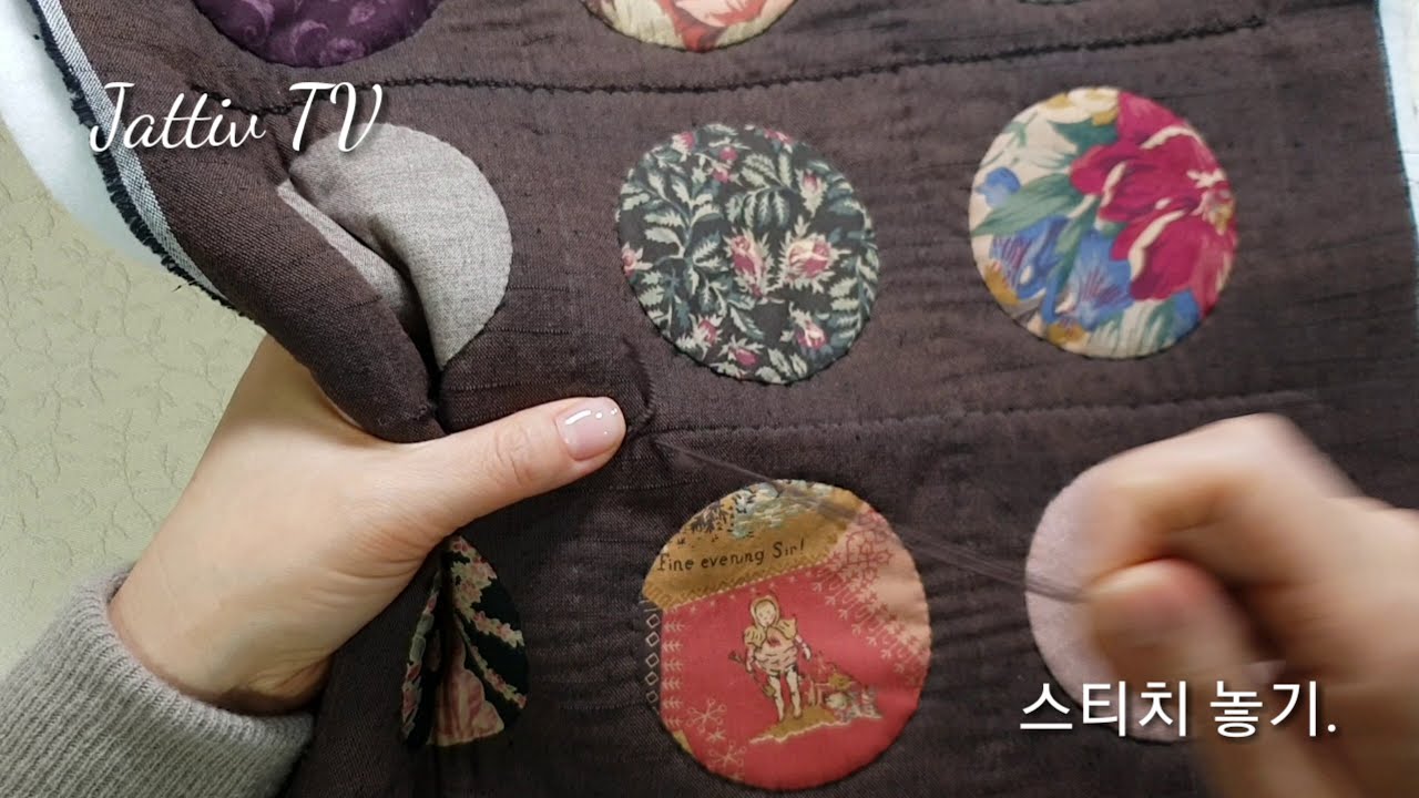 퀼트배우기 12강-How to 앤틱써클퀼트 미니태피 제작과정