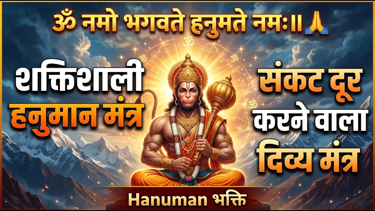 ॐ नमो भगवते हनुमते नमः॥ 🙏 शक्तिशाली हनुमान मंत्र | संकट दूर करने वाला दिव्य मंत्र | Hanuman भक्ति