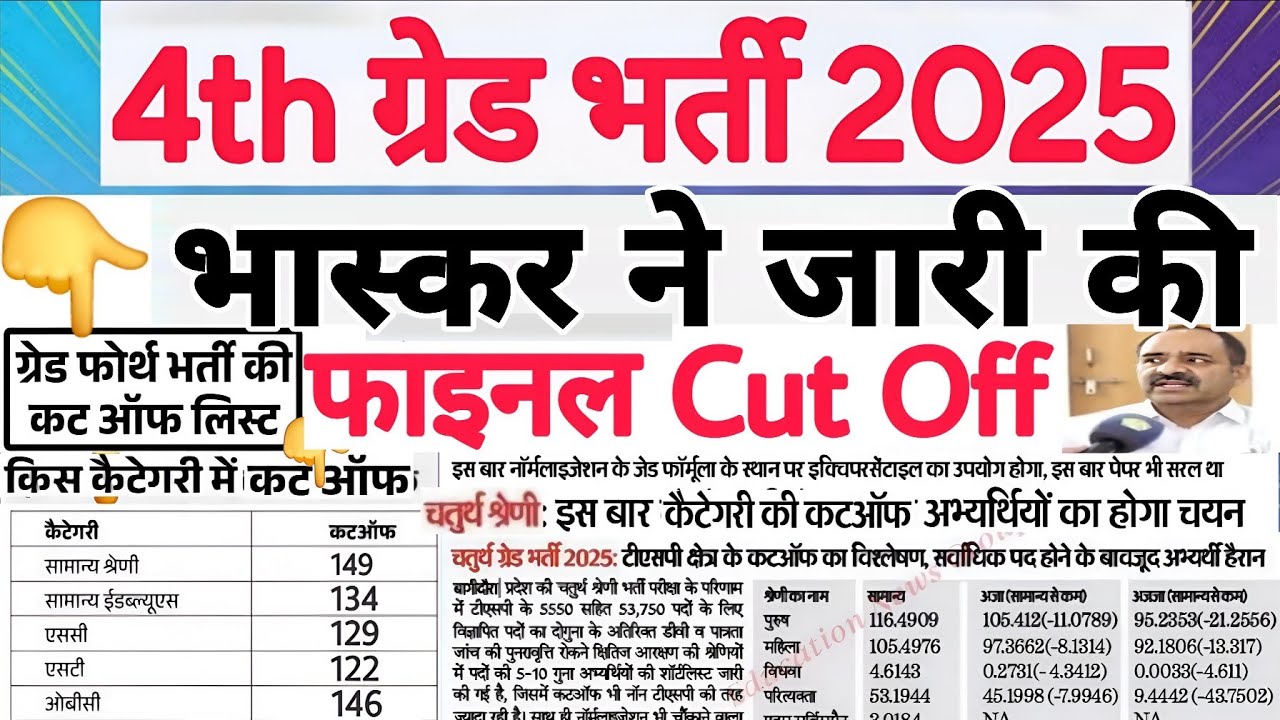 Rajasthan 4th Grade Final Cut Off | News Paper के हिसाब से इतनी रहेगी | Alok Raj | RSSB
