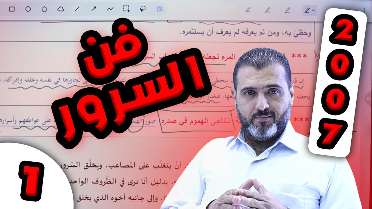 فن السرور الجزء الأول - توجيهي جيل 2007 مع الاستاذ احمد الزبيدي