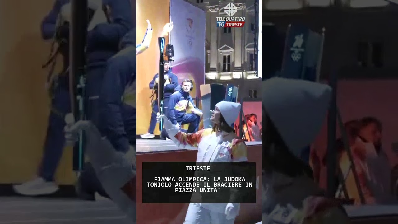 FIAMMA OLIMPICA: LA JUDOKA TONIOLO ACCENDE IL BRACIERE IN PIAZZA UNITA' | 23/01/2026