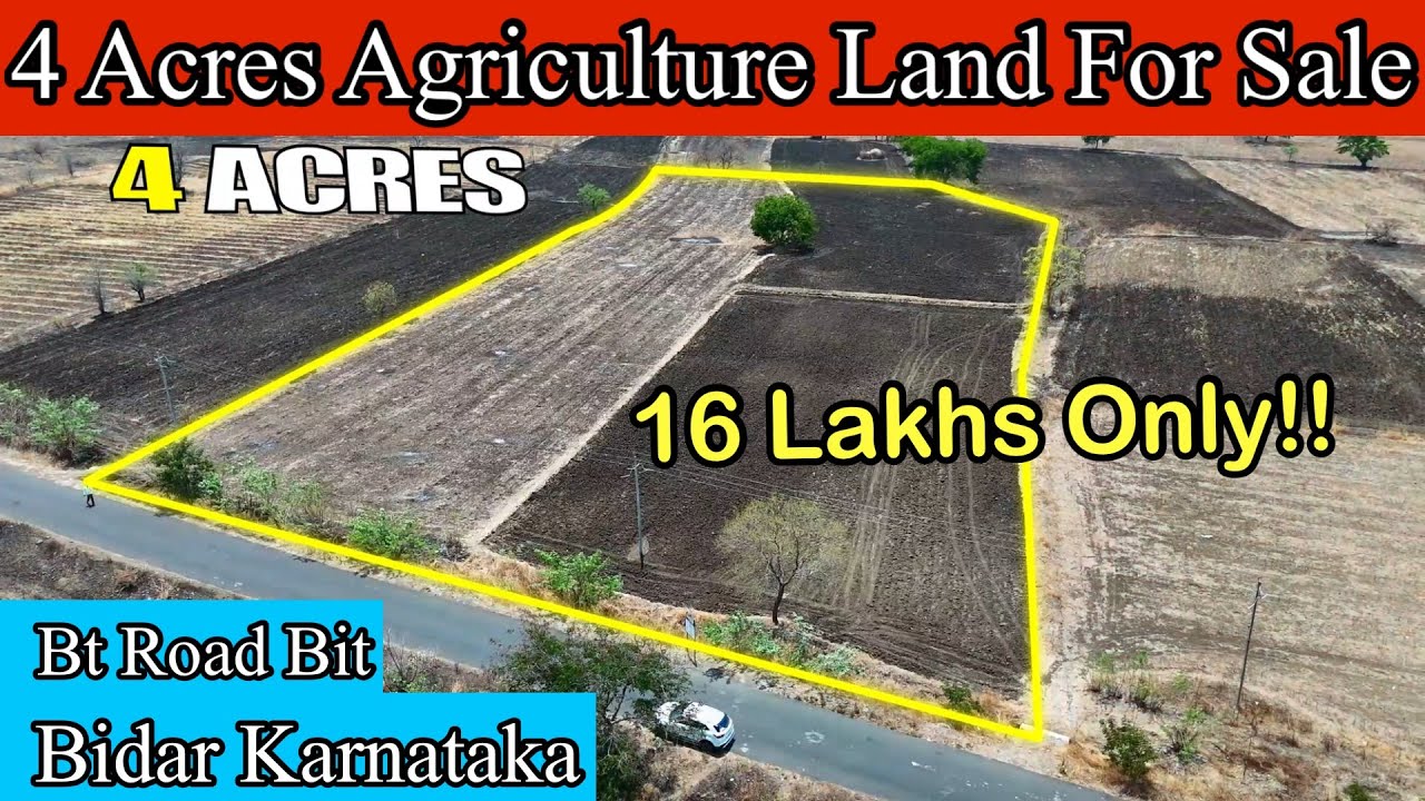 4 Acre Agriculture Land For Sale in Bidar District | Chance property | Near Highway