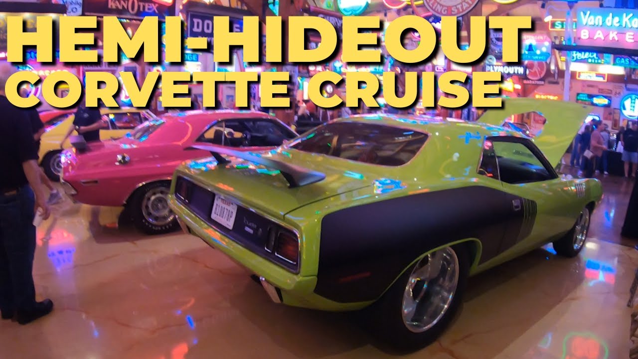 CORVETTE CRUISE TO HEMI-HIDEOUT - Privately owned Car Collection!