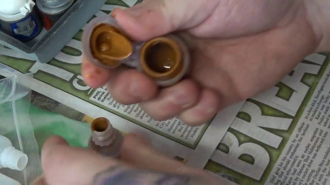 Transfering paint to dropper bottles