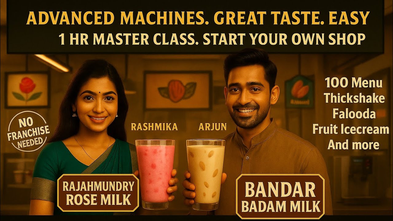 Master Class Badam & Rose Milk Franchise Thickshakes,Falooda,Cold coffee,Brownie shake,Waffle sundae