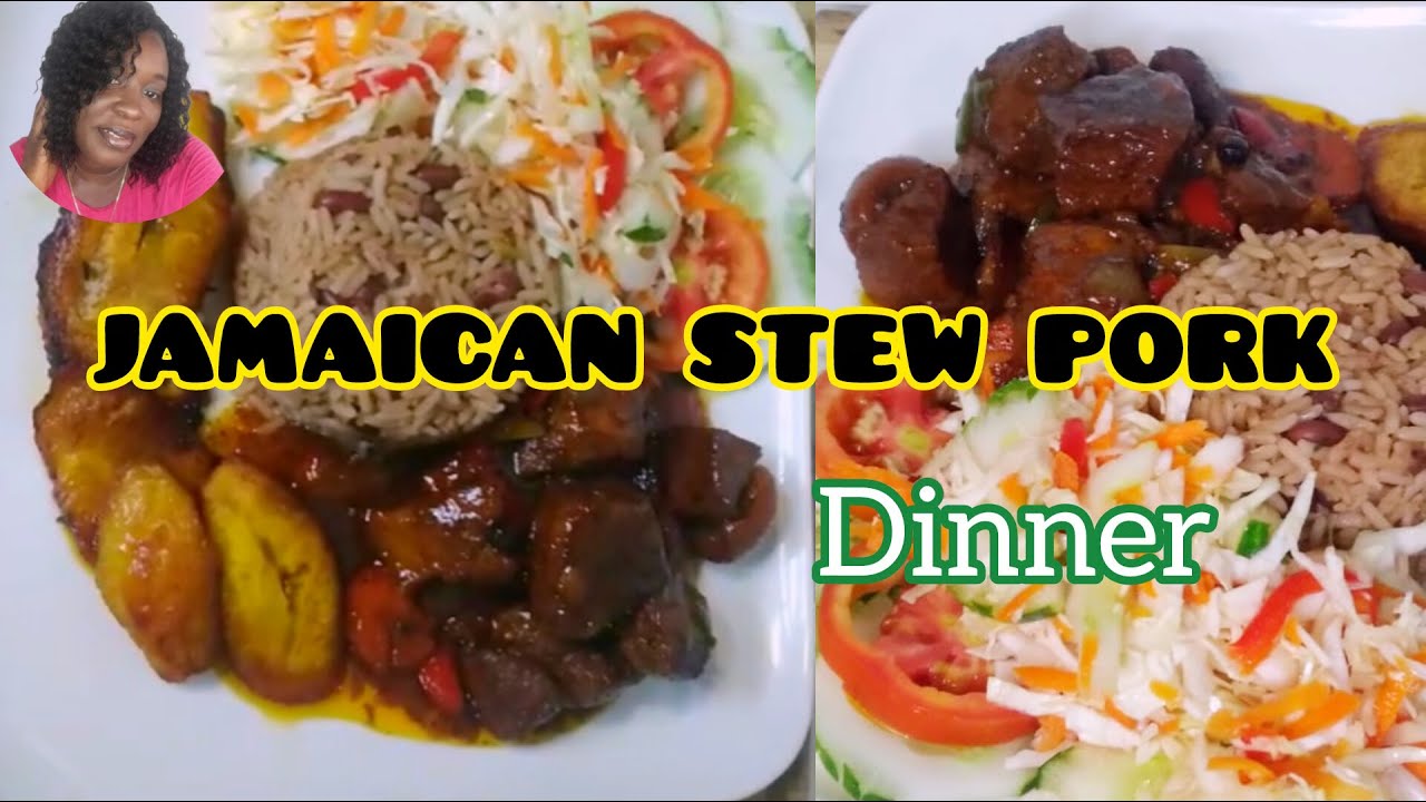 Delicious Stew Pork Recipe||Jamaican Style Brown Stew Pork With Rice & Peas||Sunday Dinner Idea|Pork
