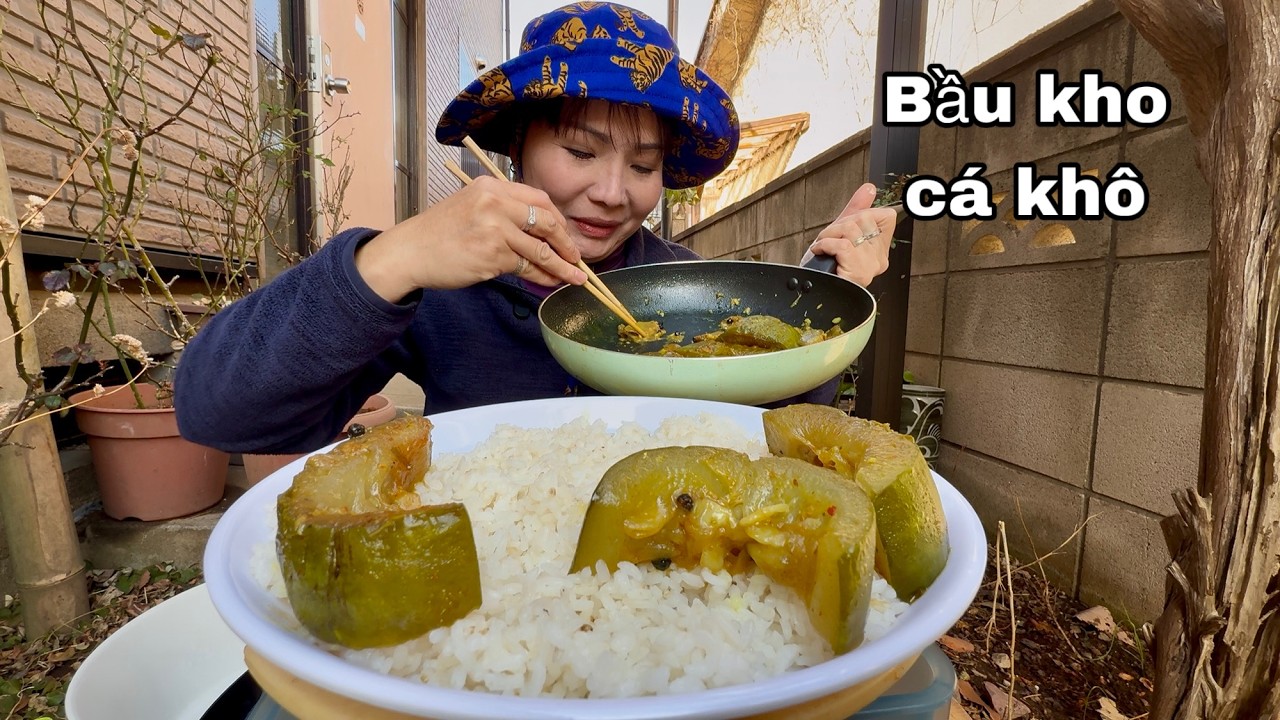 Em nấu món bầu đông lạnh kho cá khô.đơn giản nhà nông mới ăn nổi