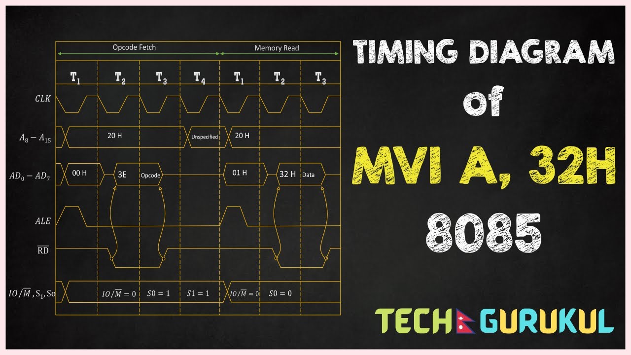 TIMING DIAGRAM OF MVI A, 32H Microprocessor | BCA,CSIT,BE |