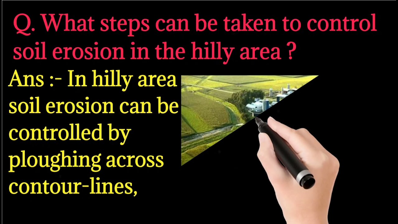 What steps can be taken to control erosion in the hilly areas? class 10 chapter 1, Q3 , social (geo)
