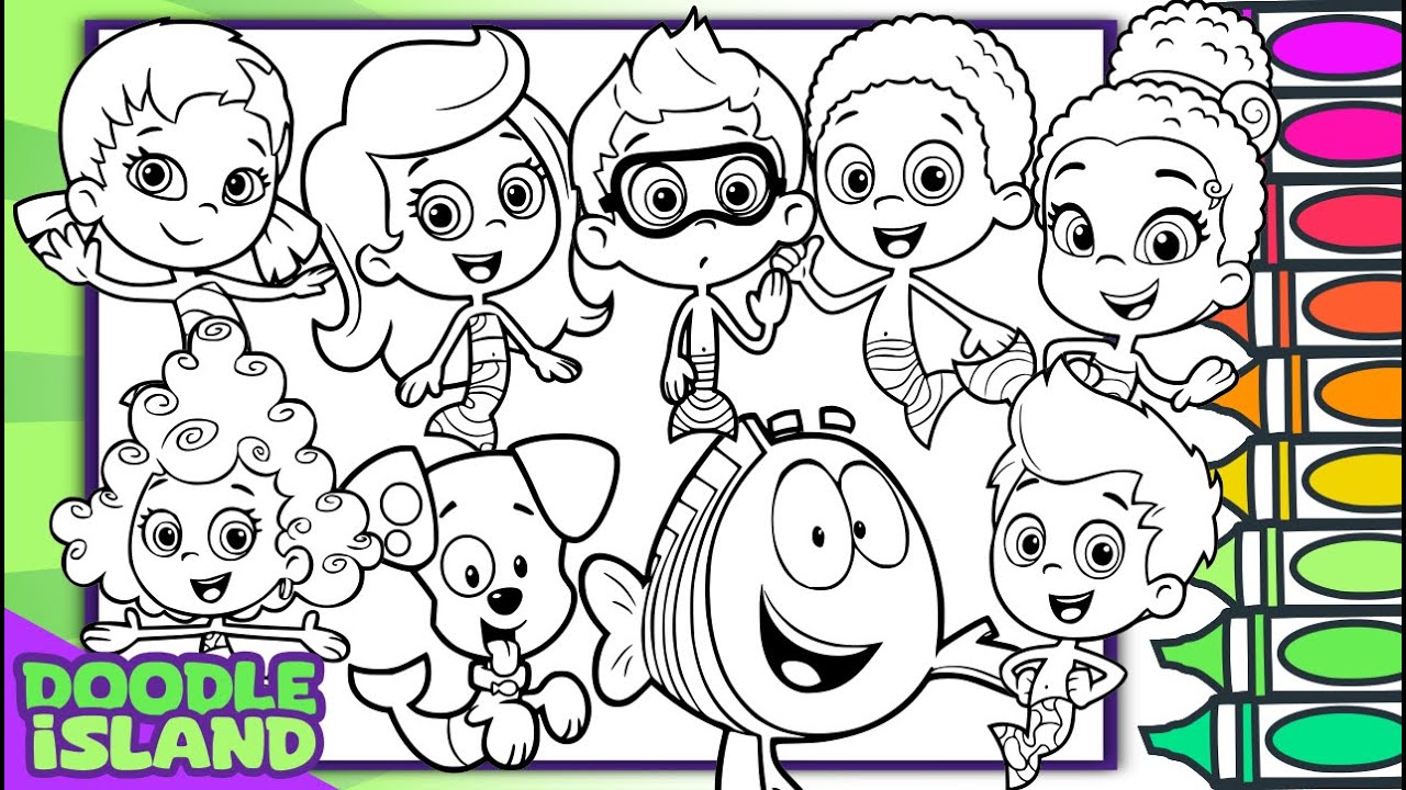 Bubble Guppies Character Coloring Pages | Ohuhu Markers
