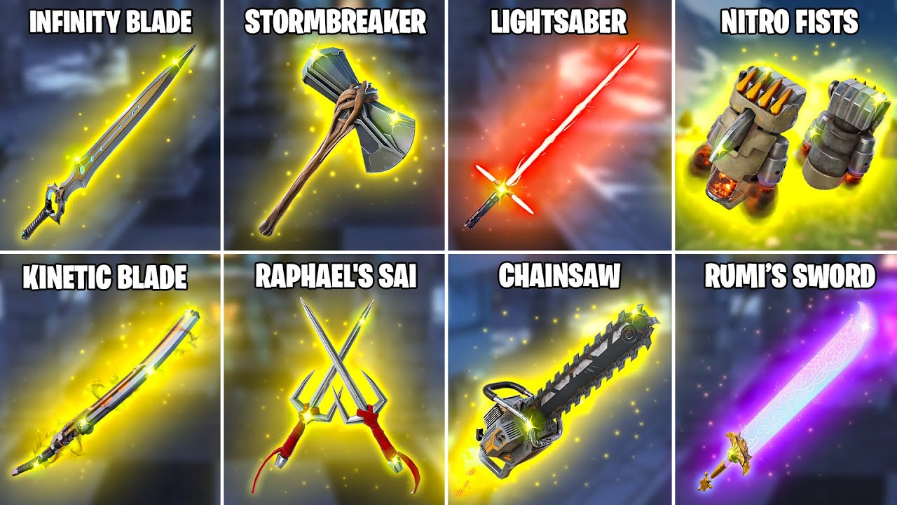 Evolution of All Fortnite Melee Weapons (Chapter 1 Season 1 - Chapter 6 Season 4)