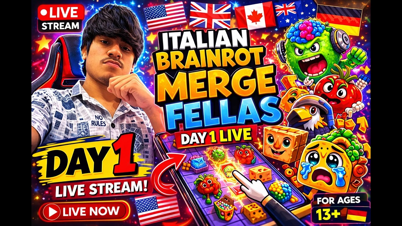 😱 Italian Brainrot Merge Fellas NEW UPDATE Live Gameplay | Day 1 Live Stream