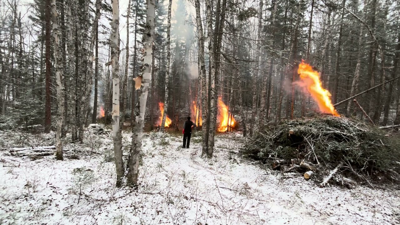 burning brush piles