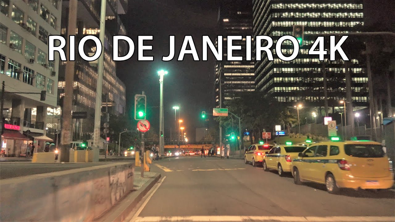 Rio 4K - Центр города - Ночной проезд Centro