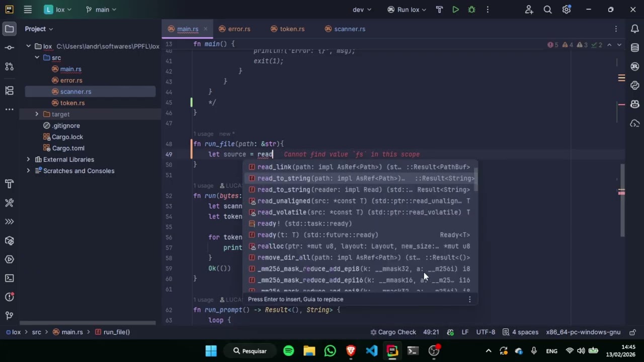 Criando um interpretador em Rust - Parte 2