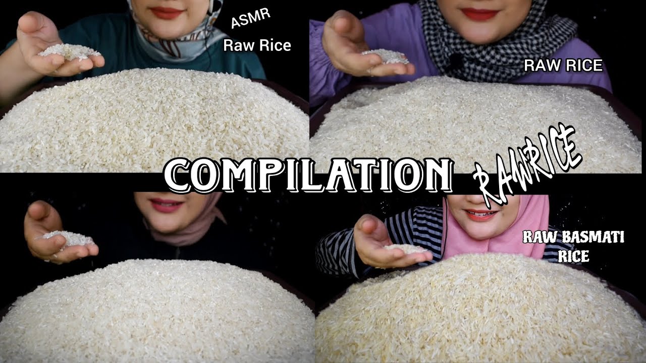 ASMR RAW RICE EATING | COMPILATION RAW RICE | MAKAN BERAS MENTAH