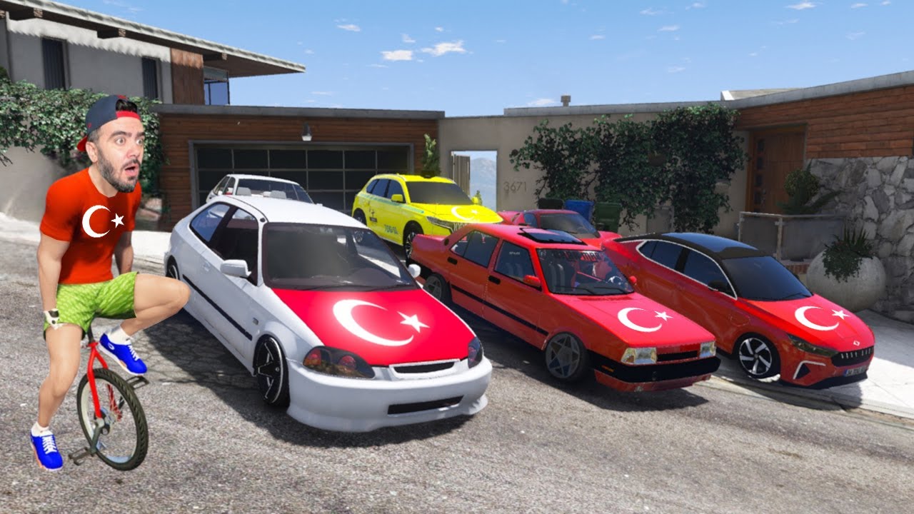 FRANKLIN T&Uuml;M T&Uuml;RK ARABALARINI TOPLADI - GTA 5 MODS