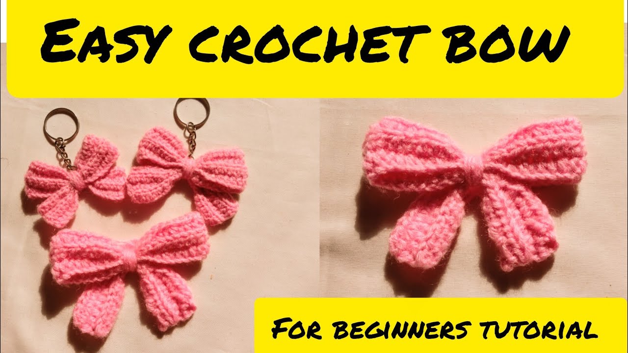 Easy crochet bow tutorial |Crochet bow keychain 🧶