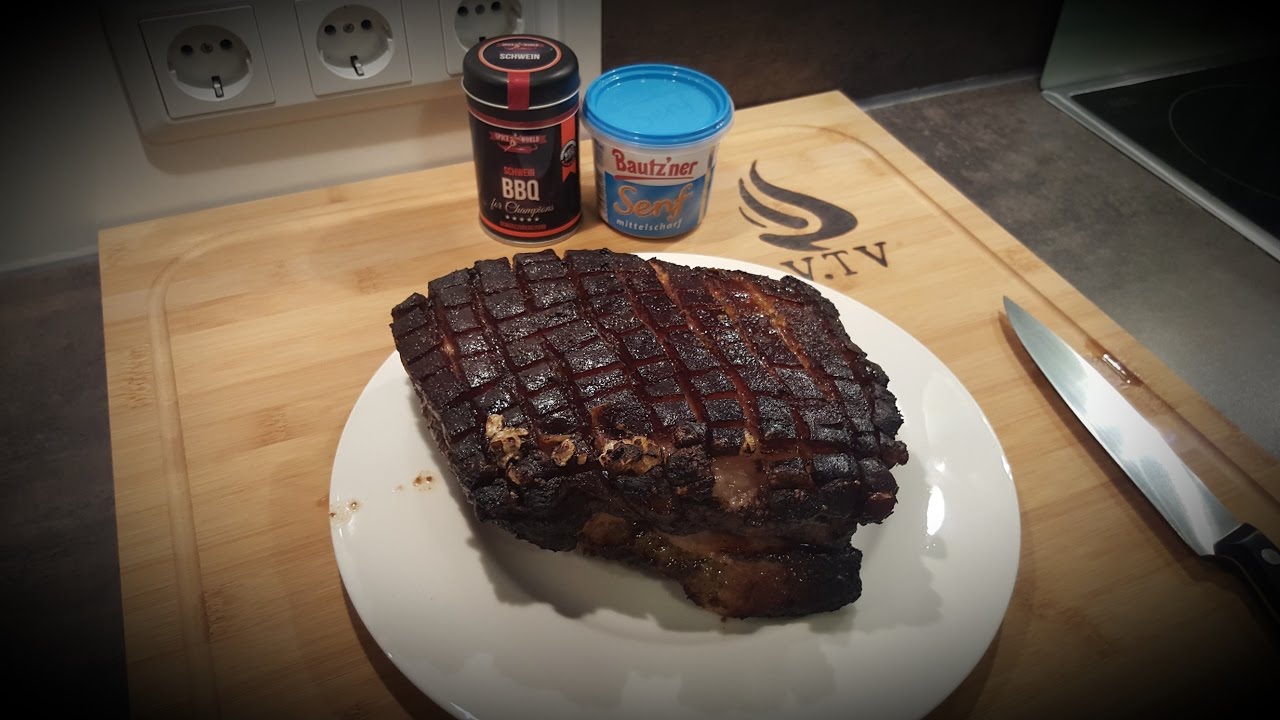 Gesmokter Schweinebauch vom Kugelgrill !!!