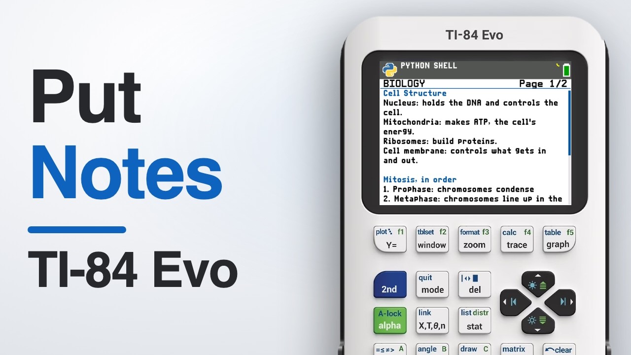 Как загрузить заметки на TI-84 Evo
