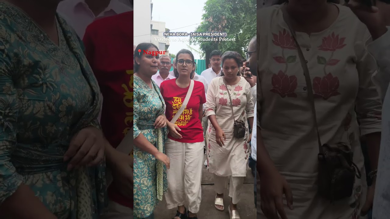 AISA President Neha Bora Visited to Adiwasi Students Protest Nagpur |